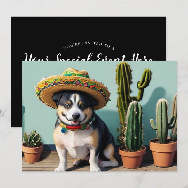 sombreros perros invitation (Front/Back)