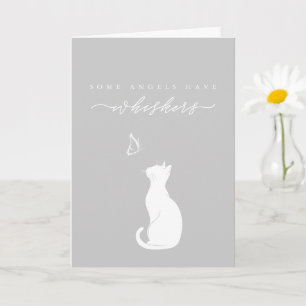 Some Angels Have Whiskers Gray Cat Loss Sympathy Card