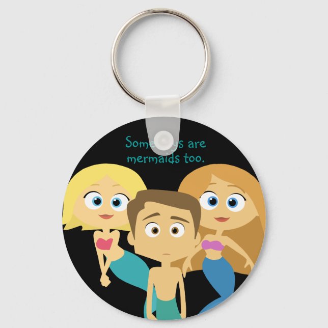 "Some Boys are Mermaids Too" Keychain (Front)