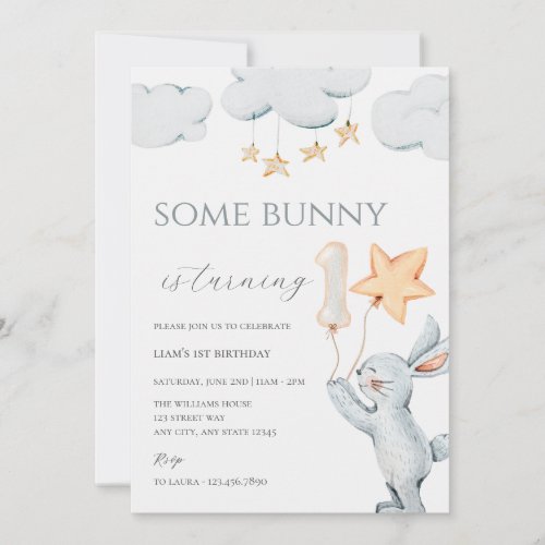 Some Bunny 1st Birthday Party Invitation