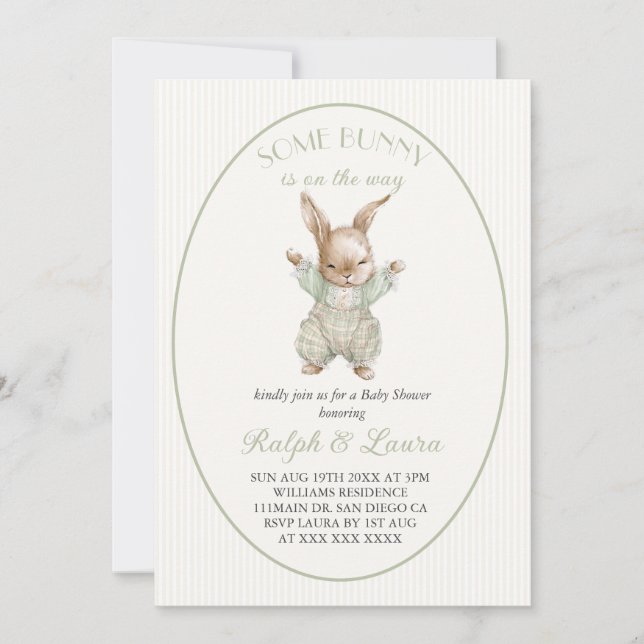 Some Bunny Baby Shower Gender Neutral Invitation (Front)