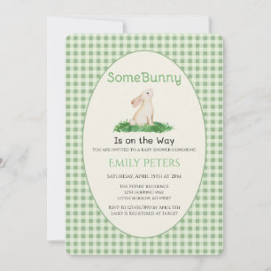 Some Bunny Baby Shower Green Invitation
