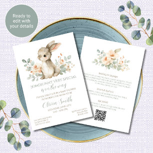 Some Bunny Baby Shower Invitation All in One QR