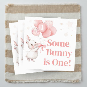 Some Bunny Balloon Birthday Party Napkins