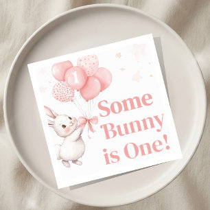 Some Bunny Balloon Birthday Party Napkins
