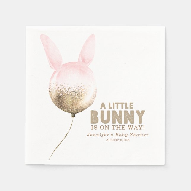 Some Bunny Balloon Spring Baby Shower Napkins (Front)
