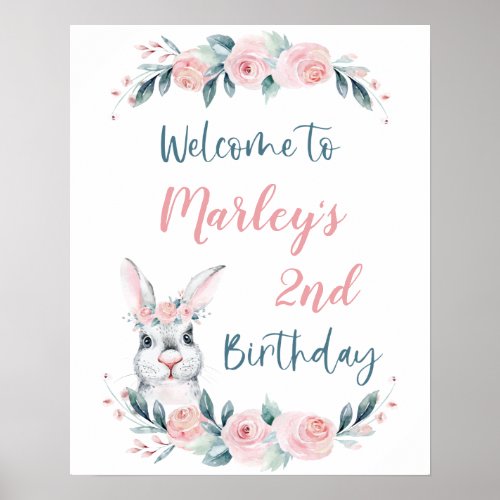 Some Bunny Birthday Any Age Welcome Sign