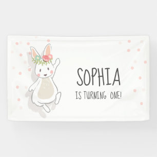 Some Bunny Birthday Banner First Pink Girl Easter