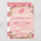 Some Bunny Birthday Easter Invitation Pink (Front/Back)