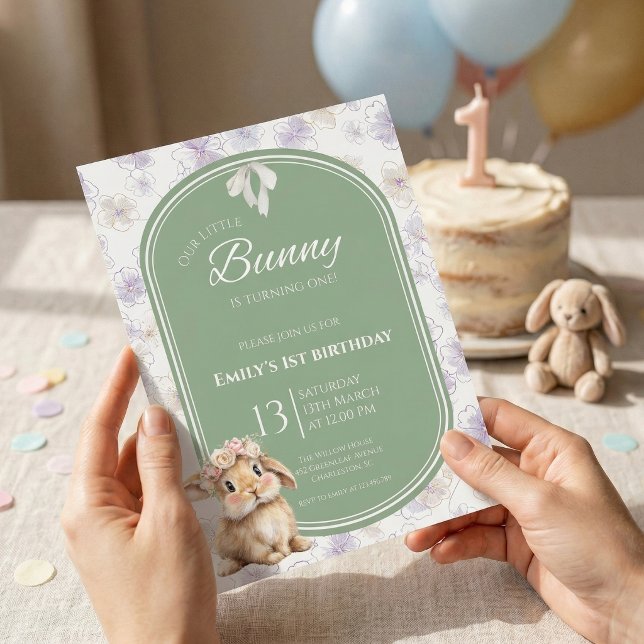 Some Bunny Birthday Invitation Bunny 1st Birthday (Creator Uploaded)
