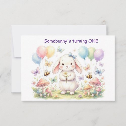 Some Bunny Birthday Party Digital Download Invitation