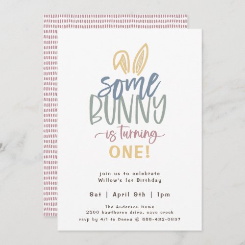 Some Bunny Birthday Party Invitation