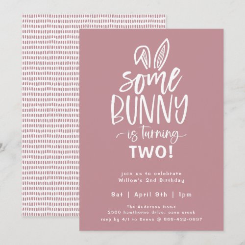 Some Bunny Birthday Party Invitation
