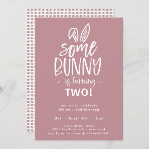 Some Bunny Birthday Party Invitation