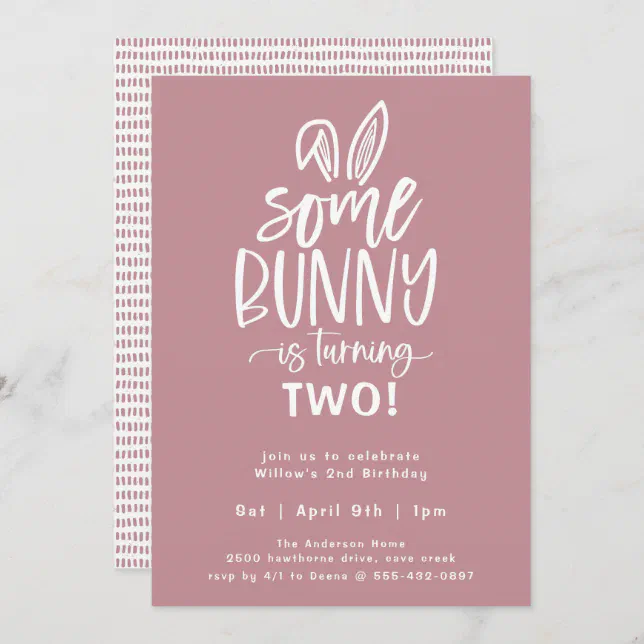 Some Bunny Birthday Party Invitation Zazzle