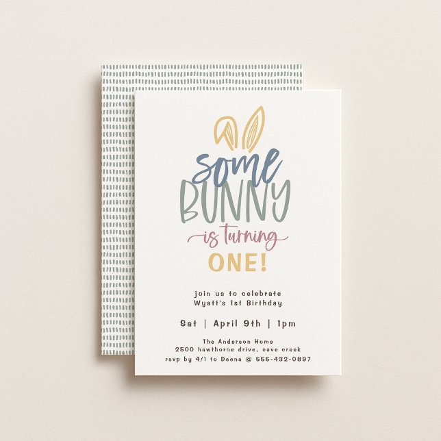 Some Bunny Birthday Party Invitation (Creator Uploaded)