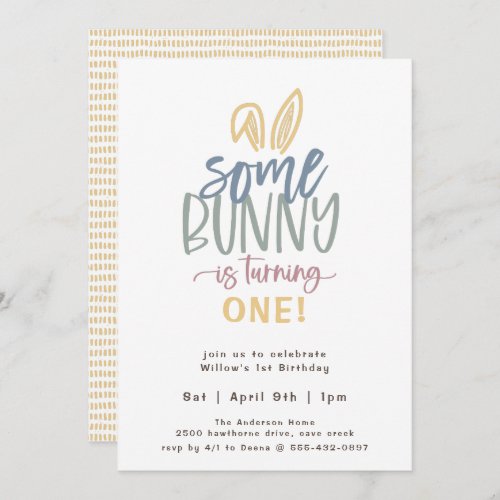 Some Bunny Birthday Party Invitation