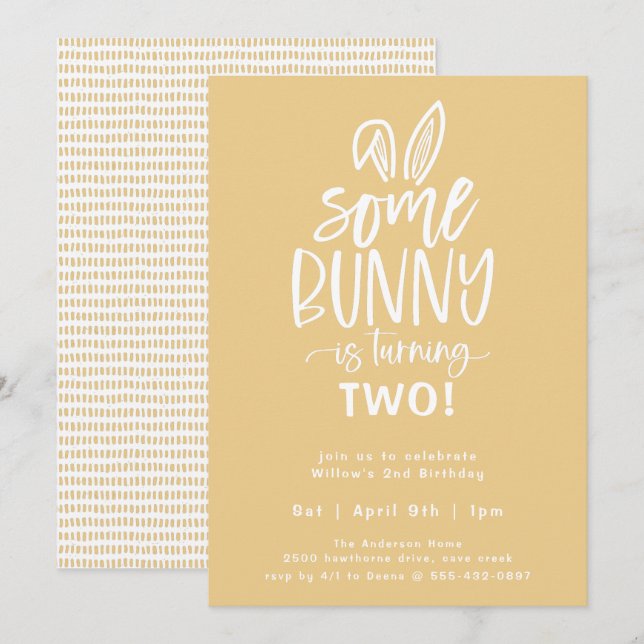 Some Bunny Birthday Party Invitation (Front/Back)