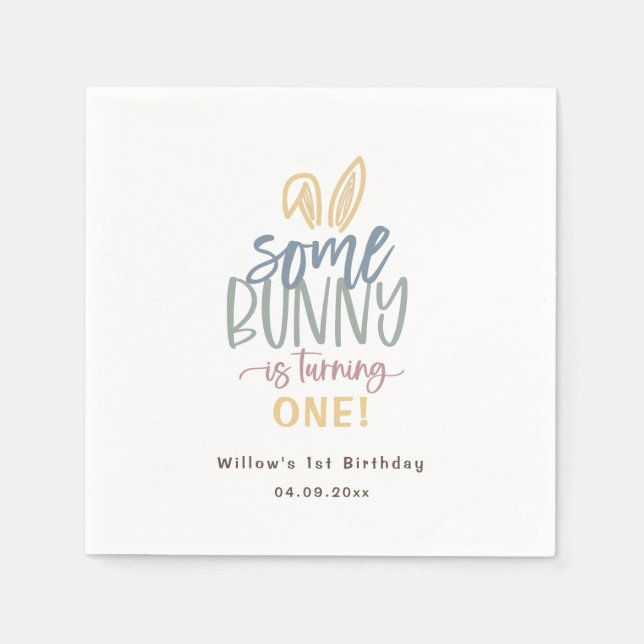Some Bunny Birthday Party Napkins (Front)