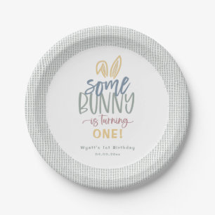 Some Bunny Birthday Party Paper Plate