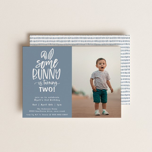 Some Bunny Birthday Party Photo Invitation (Creator Uploaded)
