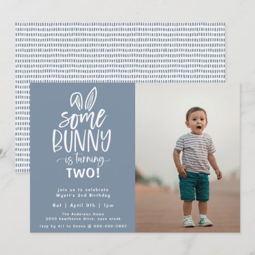 Some Bunny Birthday Party Photo Invitation