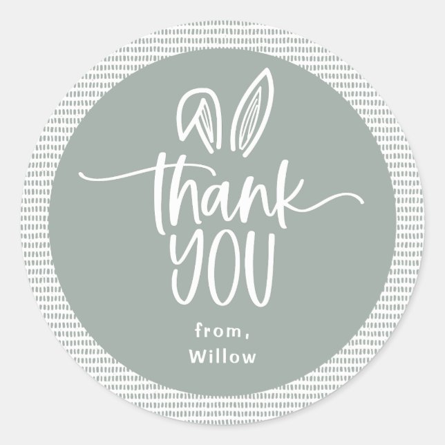 Some Bunny Birthday Party Thank You Classic Round Sticker (Front)