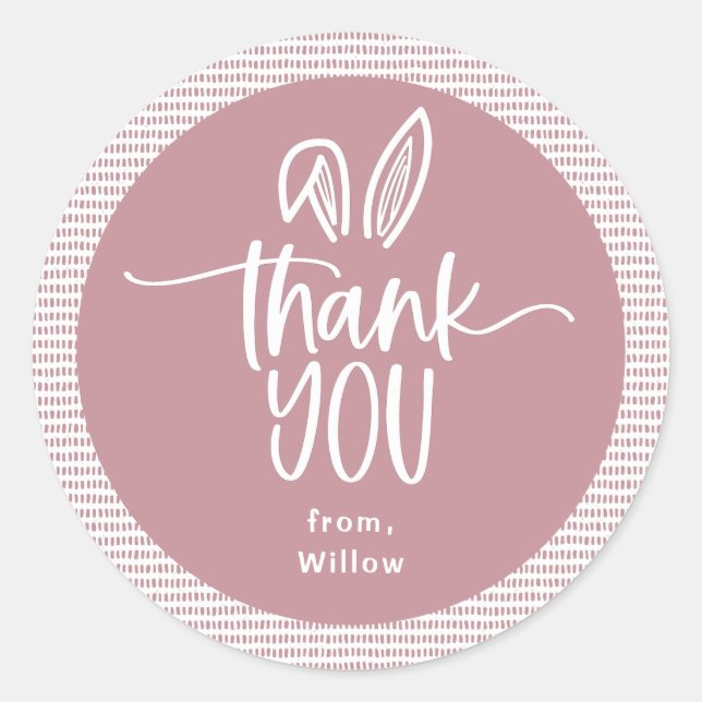Some Bunny Birthday Party Thank You Classic Round Sticker (Front)
