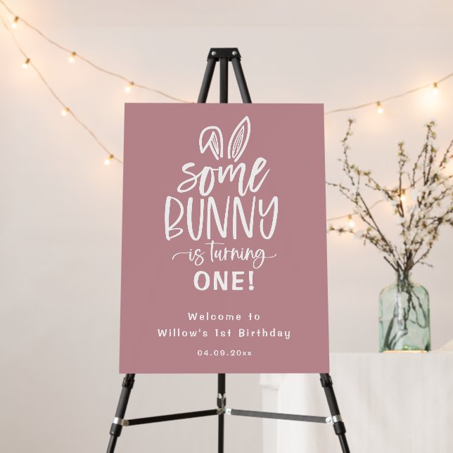 Some Bunny Birthday Party Welcome Foam Board (In Situ (Stand))