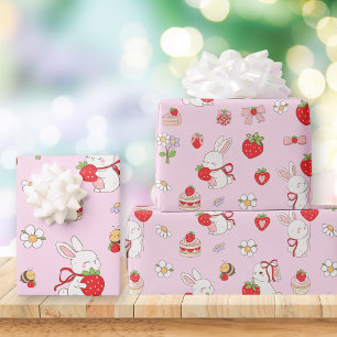 Some Bunny Birthday Pink Wrapping Paper