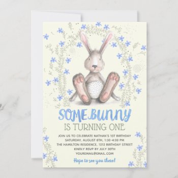Some Bunny Boys 1st Birthday Party Invitation by dulceevents at Zazzle