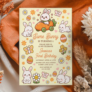 Some Bunny Cute Easter 1st Birthday Party Invitation