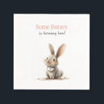 Some Bunny Cute Kids Birthday Napkins<br><div class="desc">These Bunny Birthday paper napkins are perfect for your baby girl's first birthday party!</div>
