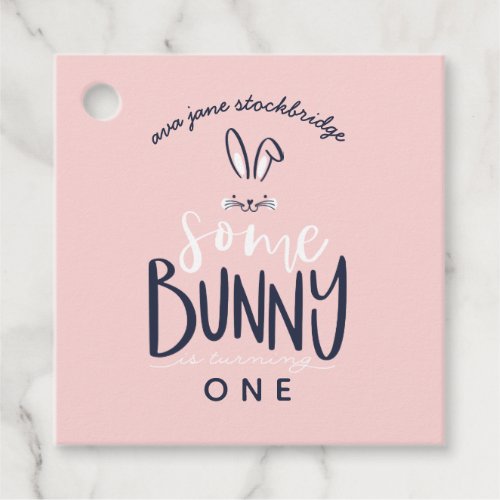 some bunny cute pink kids birthday favor tags