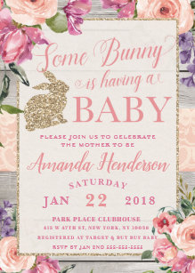 Easter Baby Shower Invitations Zazzle Some Bunny Easter Baby Shower Invitation