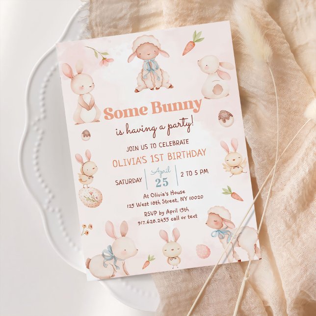 Some Bunny Easter Egg Spring Birthday  Invitation (Creator Uploaded)
