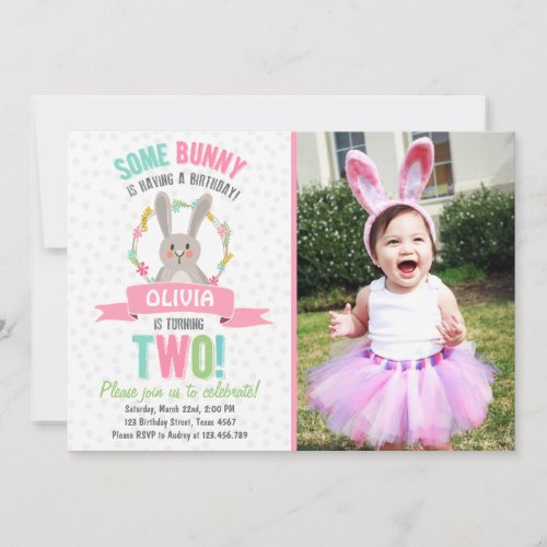 Some Bunny Easter Spring Birthday Invitation