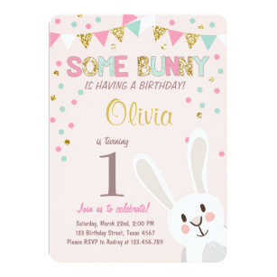 bunny birthday invitations zazzle