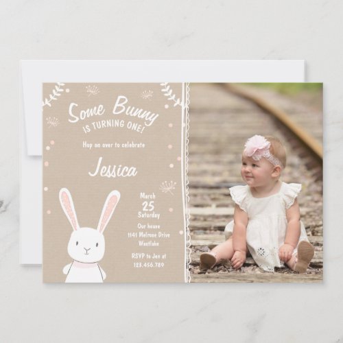 Some Bunny Easter Spring Birthday Invitation