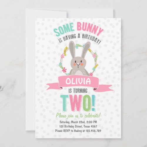 Some Bunny Easter Spring Birthday Invitation