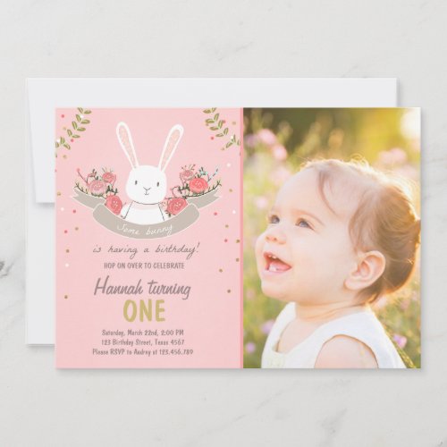 Some Bunny Easter Spring Birthday Invitation