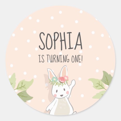 Some Bunny Favor Tag Sticker Cupcake Topper Pink