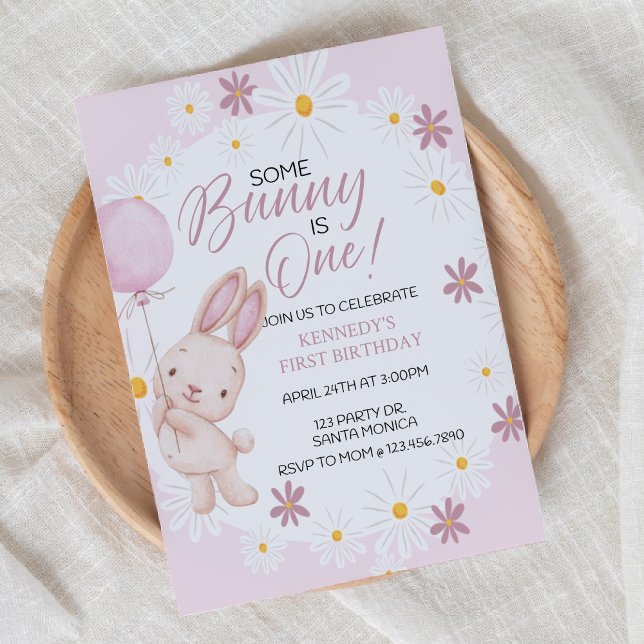Some Bunny, First Birthday, Bunny, 1st Birthday,  Invitation (Creator Uploaded)