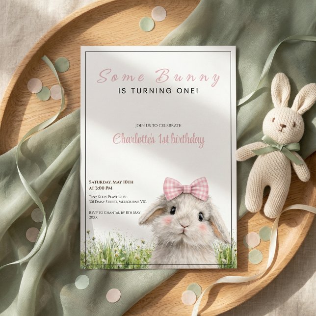 Some Bunny First Birthday  Invitation (Creator Uploaded)