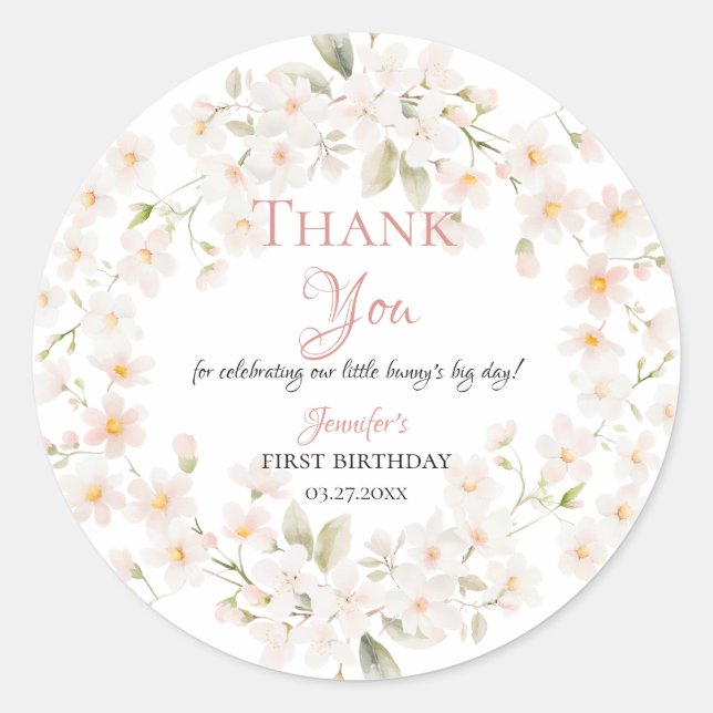 Some Bunny First Birthday Stickers (Front)