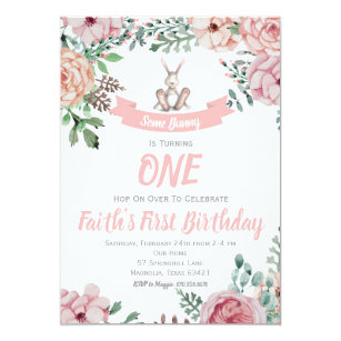 Bunny Birthday Invitations Zazzle