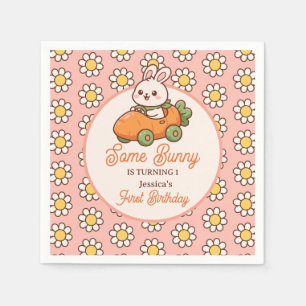Some Bunny Floral Easter Girl 1st Birthday Party Napkins