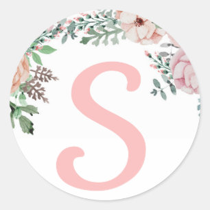 Some Bunny Floral Initial Sticker