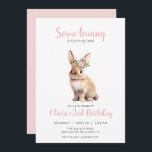 Some bunny floral kids birthday party Invitation<br><div class="desc">Some bunny floral kids birthday party Invitation Quickly and easily personalize with your own wording by simply pressing the customize it button to add your own information and/or further re-arrange and format the style and placement of the text. ♡ Message Me for custom orders or email at Partiesandconfetti@hotmail.com Matching items...</div>