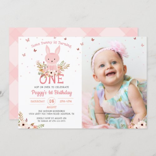 Some Bunny Girl 1st Birthday Butterfly Photo